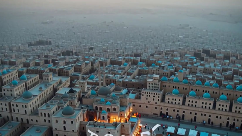 A view from above of life below AI video